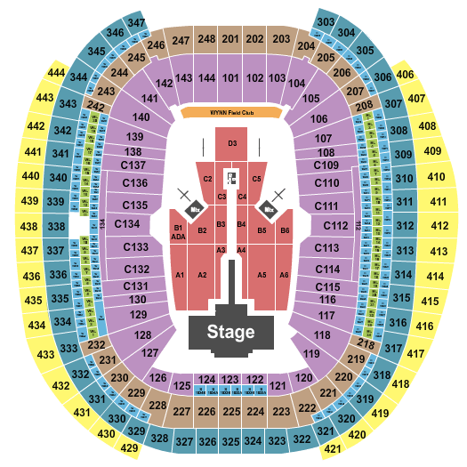 Allegiant Stadium Shakira Seating Chart